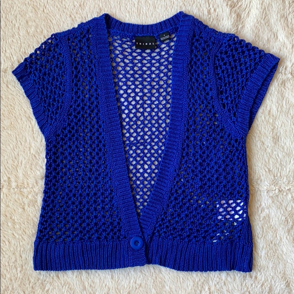Tribal short sleeve cardigan